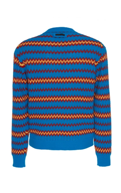 Shop Prada Intarsia Wool-blend Sweater In Multi