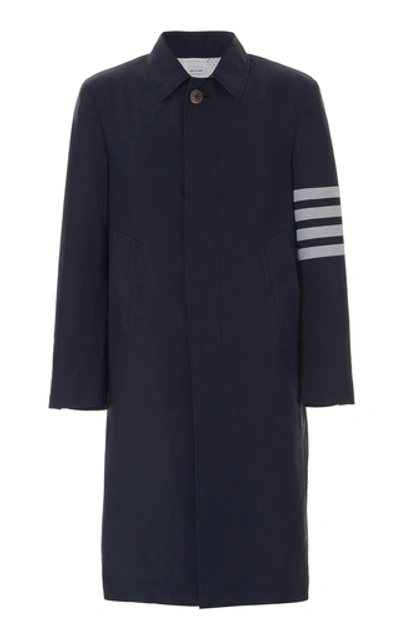 Shop Thom Browne Unstructured Cotton-twill Overcoat In Navy