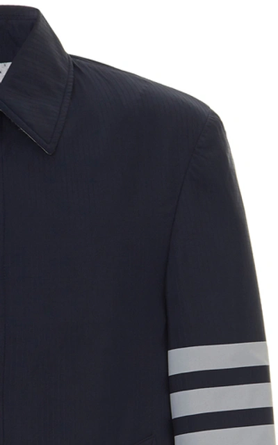 Shop Thom Browne Unstructured Cotton-twill Overcoat In Navy