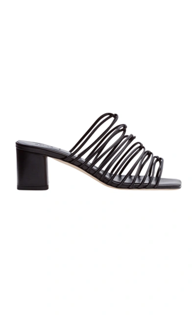 Shop Aeyde Pearl Leather Sandals In Black