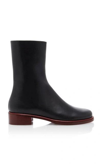 Shop Marina Moscone Leather Chelsea Boots In Black