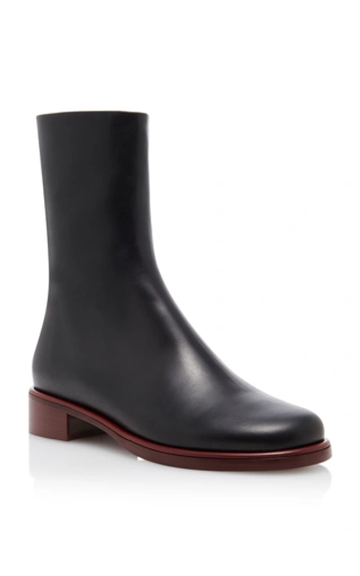 Shop Marina Moscone Leather Chelsea Boots In Black