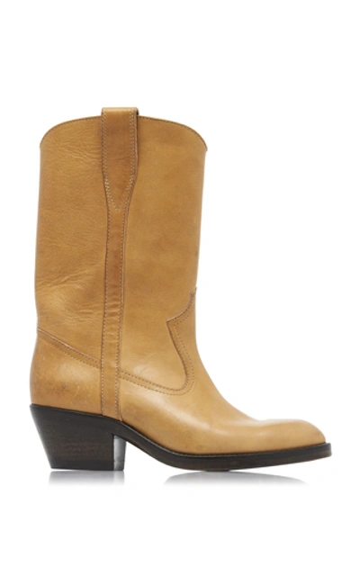 Shop Isabel Marant Danta Leather Boots In Neutral