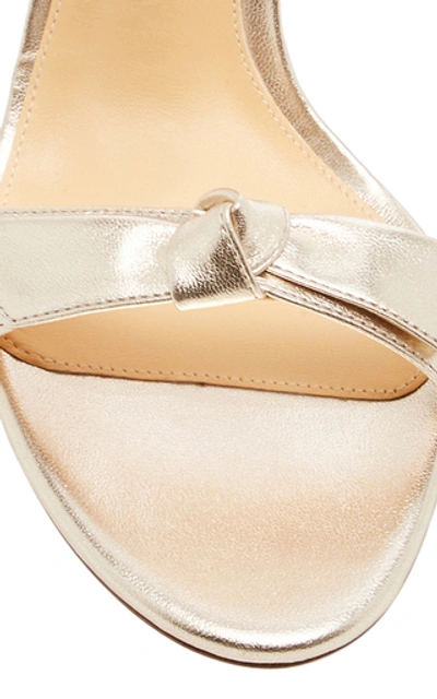 Shop Alexandre Birman Clarity Tie-detailed Metallic Leather Sandals In Gold