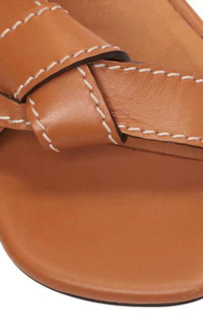 Shop Loewe Gate Leather Wedge Sandals In Brown