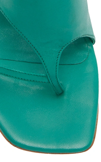 Shop Christopher Esber Binx Leather Sandals In Green