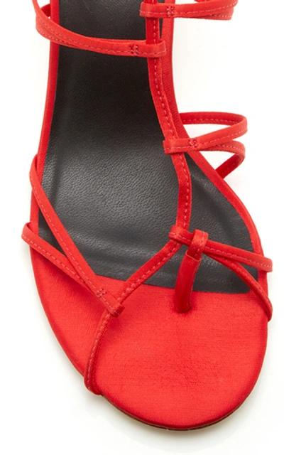 Shop Tibi Gavin Satin Sandals In Red