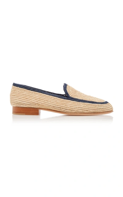 Shop Carrie Forbes Women's Atlas Raffia Loafers In Navy