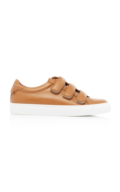Shop Givenchy Urban Leather Sneakers In Brown