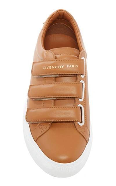 Shop Givenchy Urban Leather Sneakers In Brown