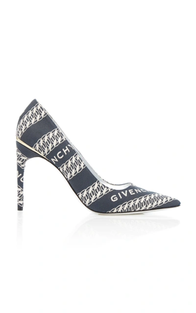 Shop Givenchy Two-tone Jacquard Pumps In Navy