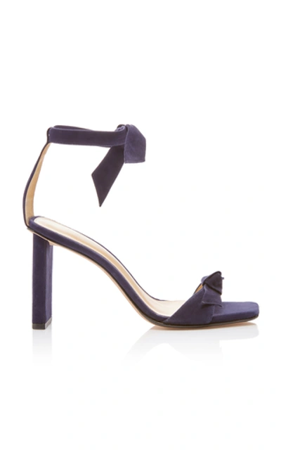 Shop Alexandre Birman Clarita Tie-detailed Suede Sandals In Navy