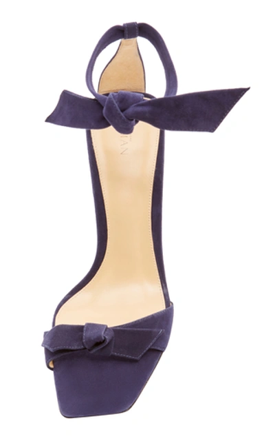 Shop Alexandre Birman Clarita Tie-detailed Suede Sandals In Navy