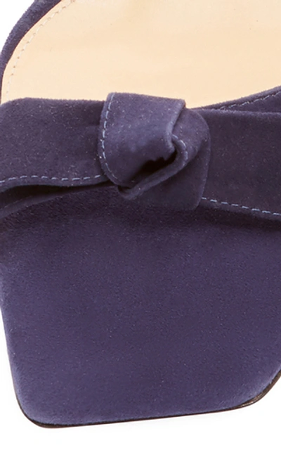 Shop Alexandre Birman Clarita Tie-detailed Suede Sandals In Navy