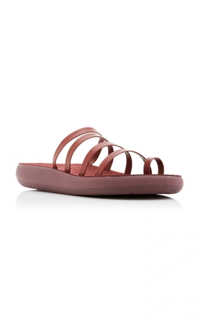 Shop Ancient Greek Sandals Niki Comfort Leather Slides In Burgundy