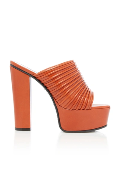 Shop Givenchy Leather Platform Sandals In Red