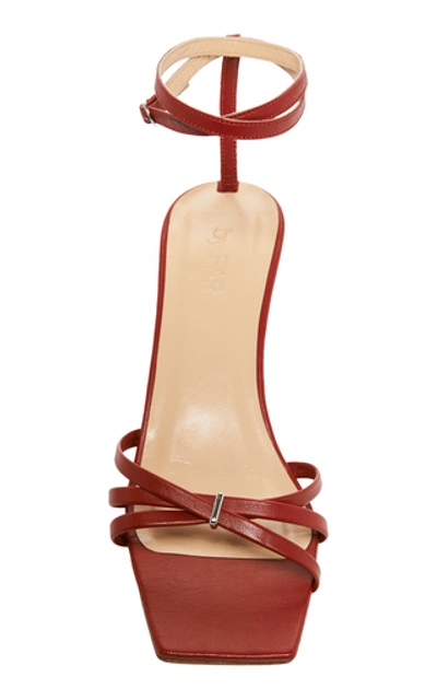 Shop By Far Kaia Leather Sandals In Red