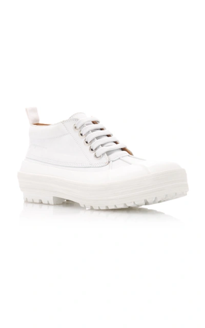 Shop Jacquemus Les Meuniers Leather Boots In White