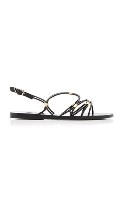 Shop Ancient Greek Sandals Pasifai Faux Suede Sandals In Black