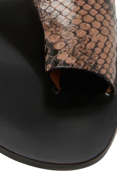 Shop Atp Atelier Rosa Snake-print Leather Sandal In Brown