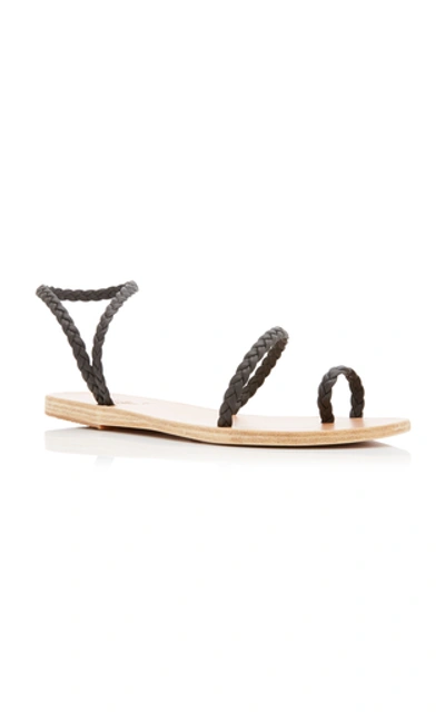 Shop Ancient Greek Sandals Eleftheria Braided Leather Sandals In Brown