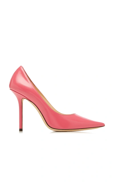 Shop Jimmy Choo Love Patent-leather Pumps In Pink