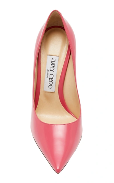 Shop Jimmy Choo Love Patent-leather Pumps In Pink