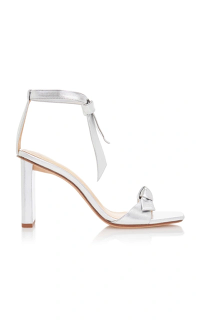 Shop Alexandre Birman Clarita Tie-detailed Metallic Leather Sandals In Silver