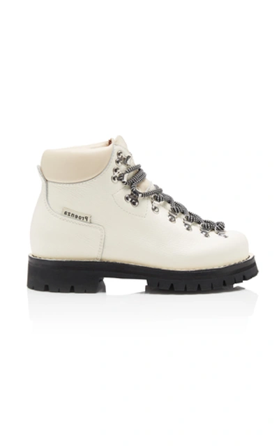 Shop Proenza Schouler Leather Hiking Boots In White