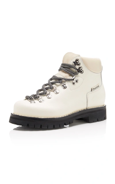 Shop Proenza Schouler Leather Hiking Boots In White