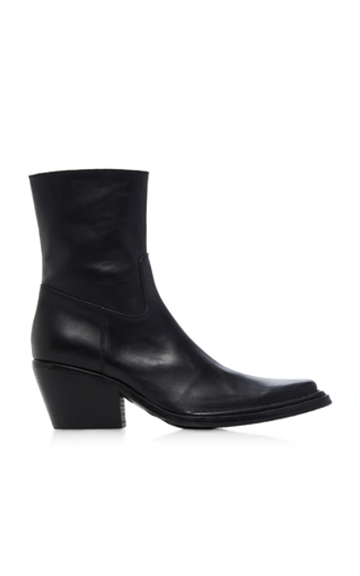 Shop Acne Studios Leather Ankle Boots In Black
