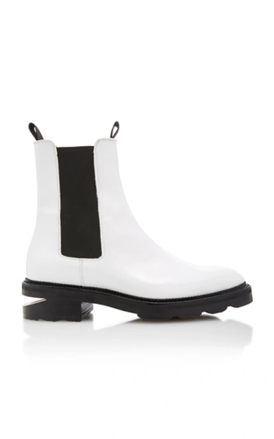 Shop Alexander Wang Andy Cutout Leather Chelsea Boots In White