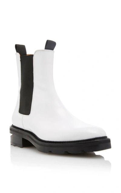 Shop Alexander Wang Andy Cutout Leather Chelsea Boots In White