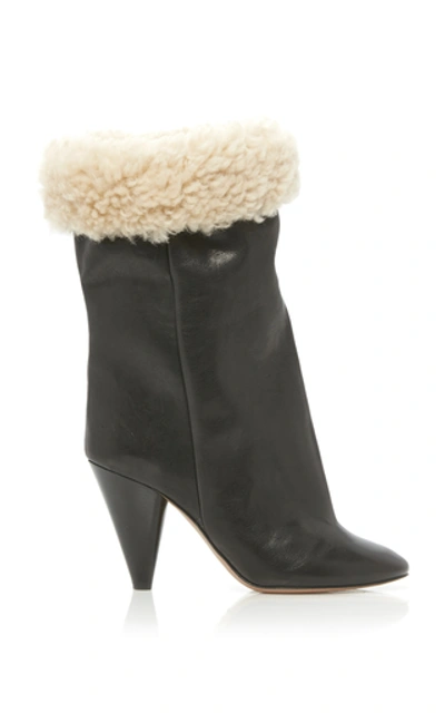 Shop Isabel Marant Lakfee Foldover Boots In Black