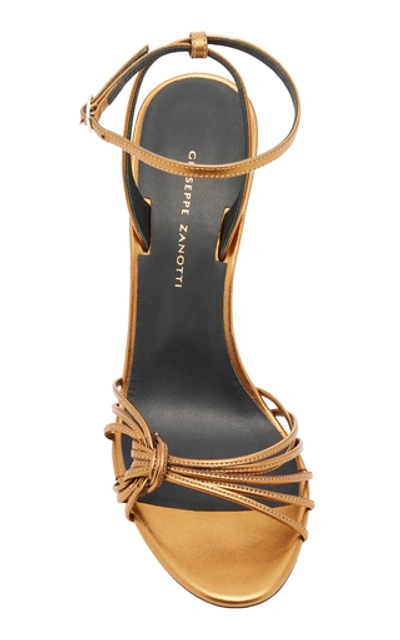 Shop Giuseppe Zanotti Ylenia Ankle-wrap Leather Sandals In Metallic