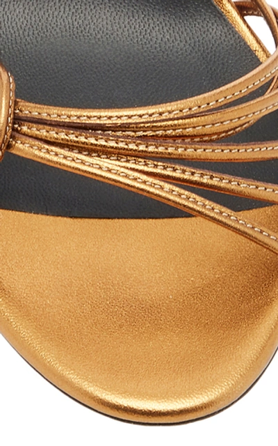 Shop Giuseppe Zanotti Ylenia Ankle-wrap Leather Sandals In Metallic