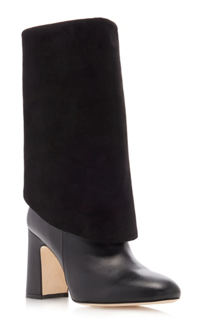 Shop Stuart Weitzman Lucinda Convertible Mid-calf Boot In Black