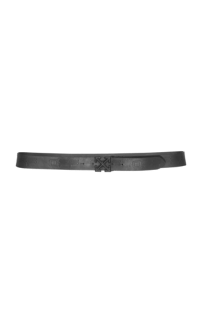 Shop Off-white Wavy Leather Belt In Black