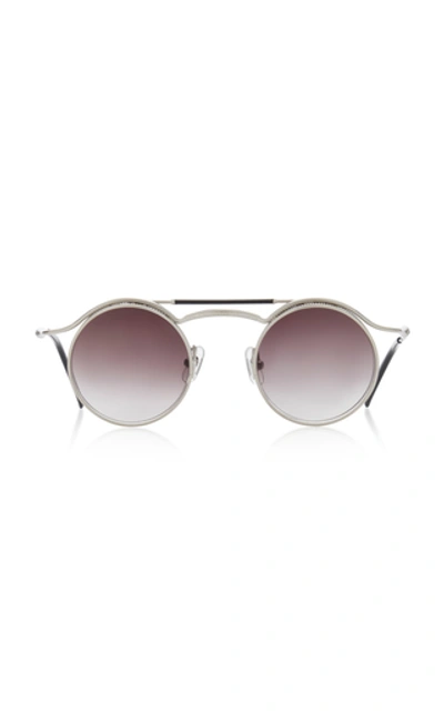 Shop Matsuda Eyewear Double Round-frame Metal Sunglasses In Silver