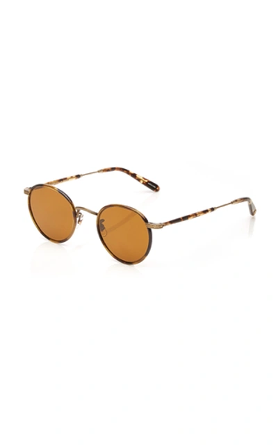 Shop Garrett Leight Wilson 46 Tortoiseshell Round-frame Acetate Sunglasses In Brown