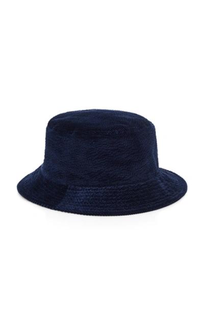 Shop Acne Studios Cotton Canvas Hat In Navy