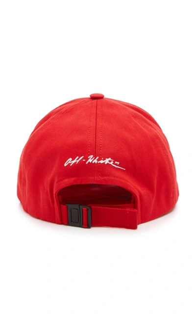 Shop Off-white Mona Lisa Printed Cotton Baseball Cap In Red
