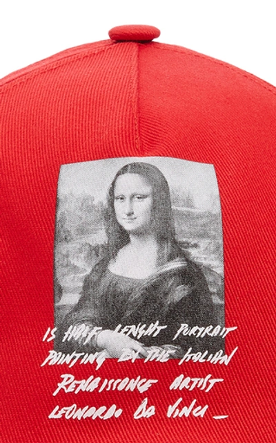 Shop Off-white Mona Lisa Printed Cotton Baseball Cap In Red