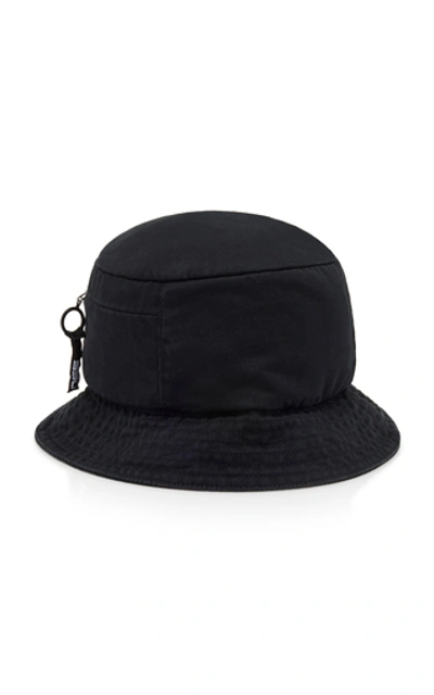 Shop Off-white Logo Cotton Bucket Hat In Black