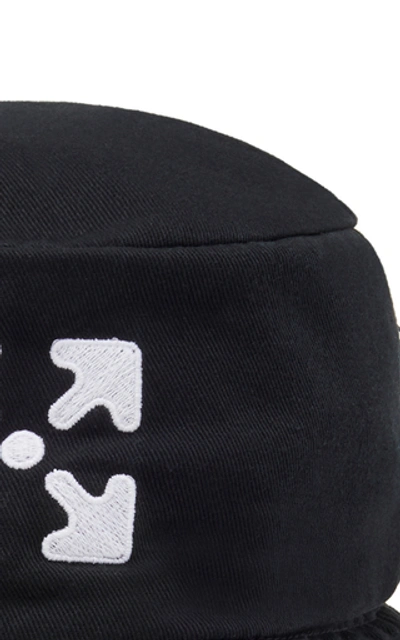 Shop Off-white Logo Cotton Bucket Hat In Black