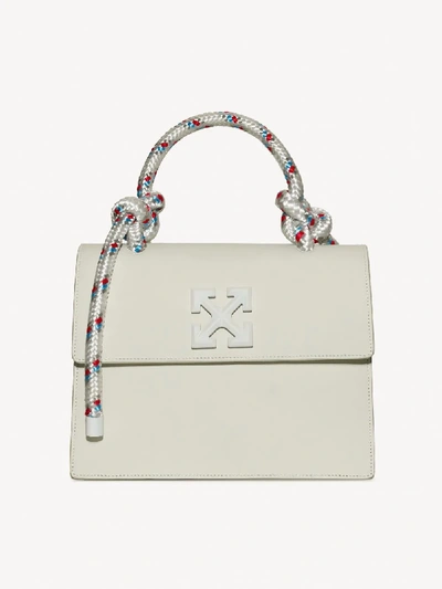 Shop Off-white White Gummy Jitney 2.8 Leather Tote Bag