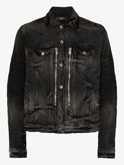 Shop Amiri Mx2 Denim Jacket In Black
