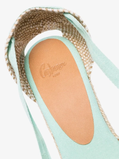 Shop Castaã±er Blue Chiara 80 Wedge Espadrilles