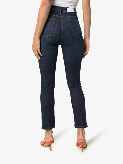 Shop Re/done High-rise Cropped Skinny Jeans In Blue