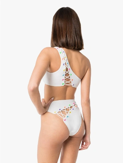 Shop Agent Provocateur Womens 114 - White Marney Cutout Lace-up Bikini